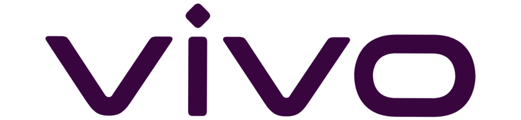 Vivo logo with a stylized design and bold font, featuring a diamond shape above the 'i'.